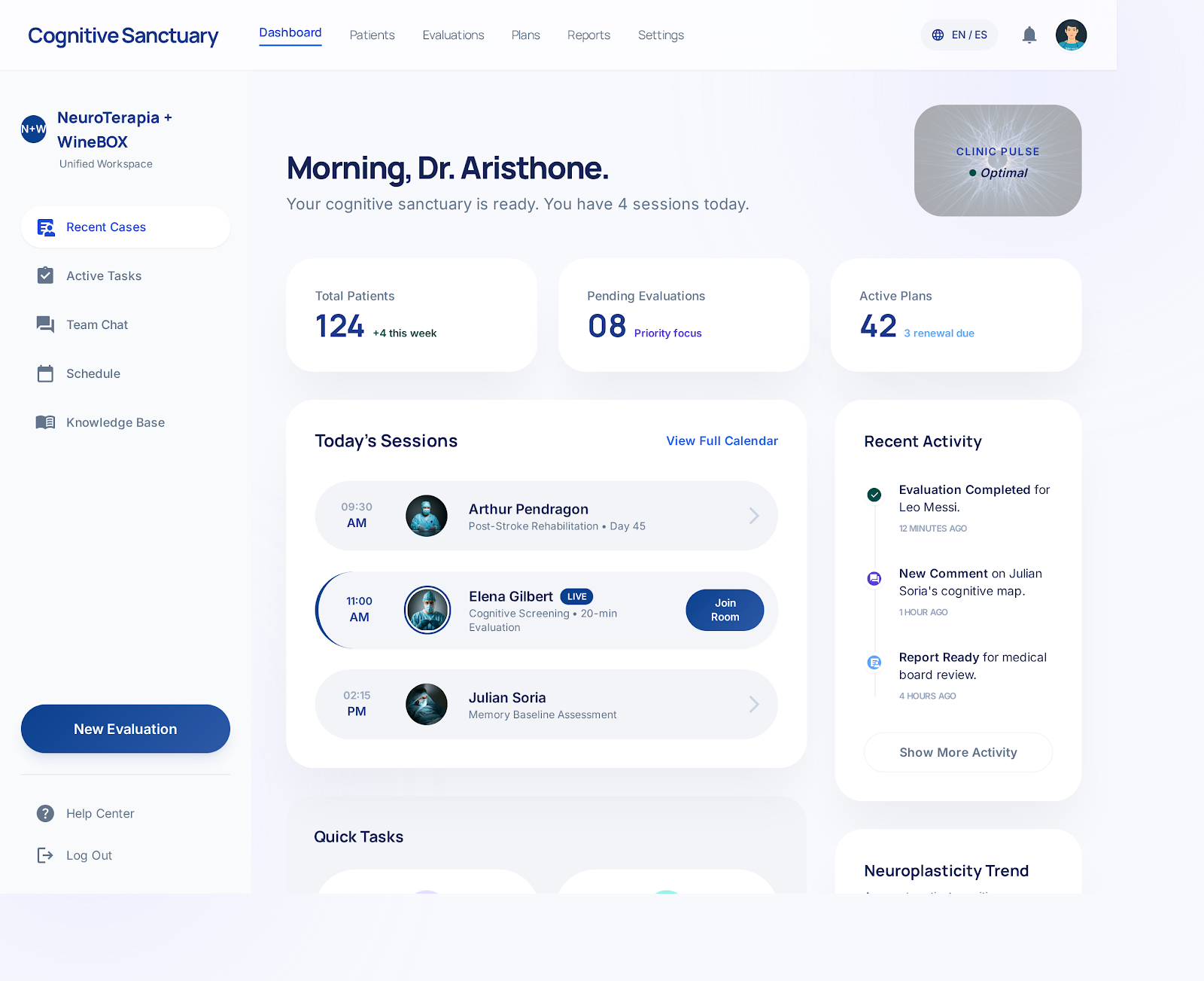Dashboard de NeuroTerapia